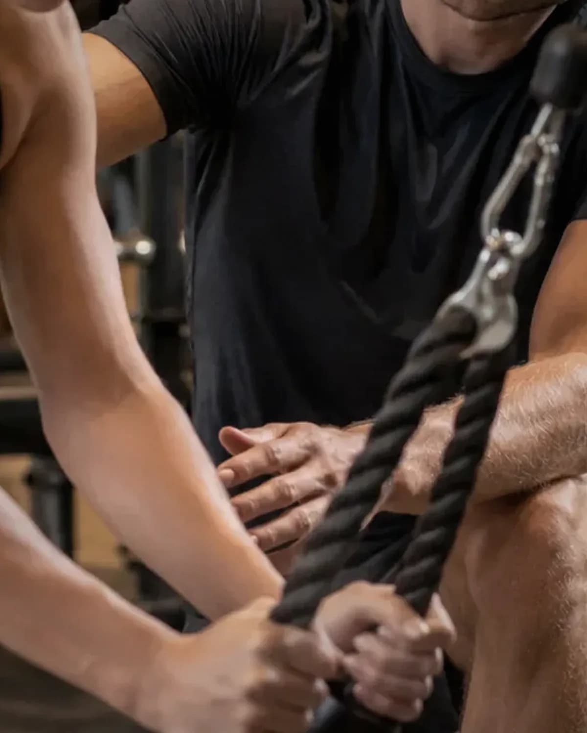 Close training detail representing performance coaching at FORGE
